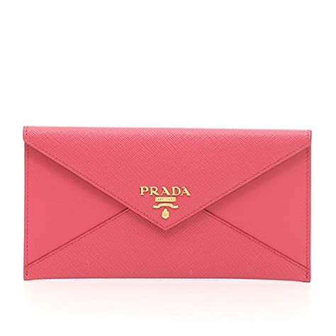 Prada pink envelope clutch